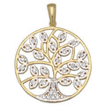 Colgante Oro 18K Árbol de la Vida con Circonitas 19mm