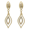 Pendientes Oro 18Kl con Circonitas - 8x30mm