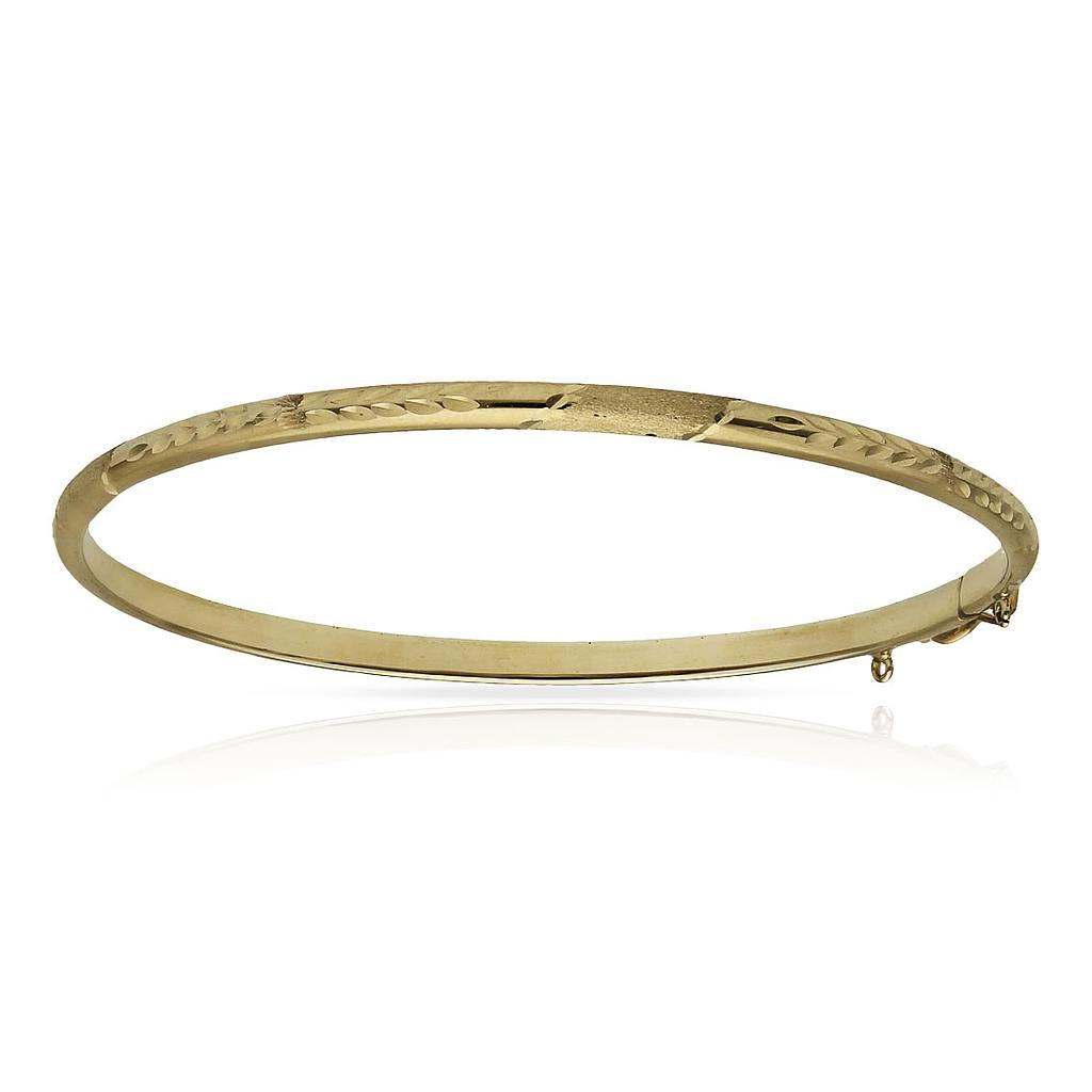 Pulsera Caña Tallada Oro 18K 3mm