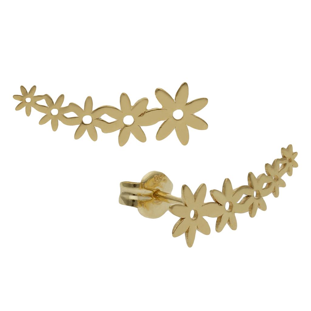 Pendientes Oro 18K Trepadores Margaritas