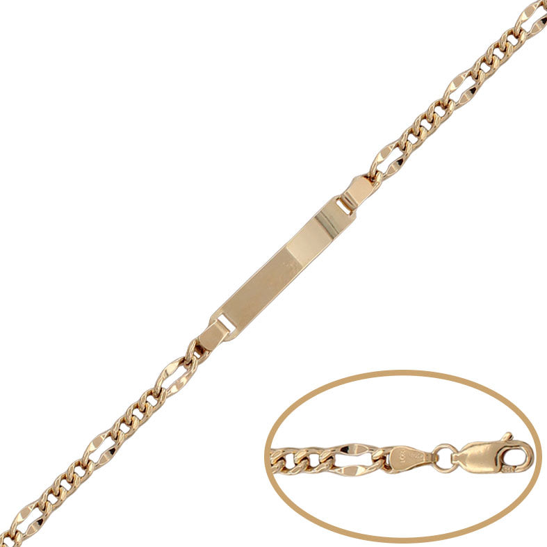 Pulsera Oro 18K Placa 3x1 4MM