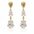 Pendientes Oro 18K Largo Circonitas