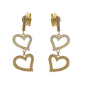Pendientes Oro 18K Corazones Circonitas