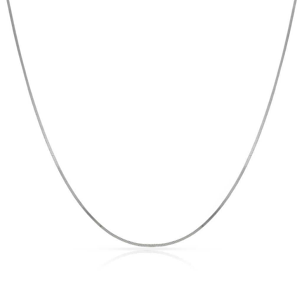 Collar Oro Blanco 18K Cola de Topo 1mm