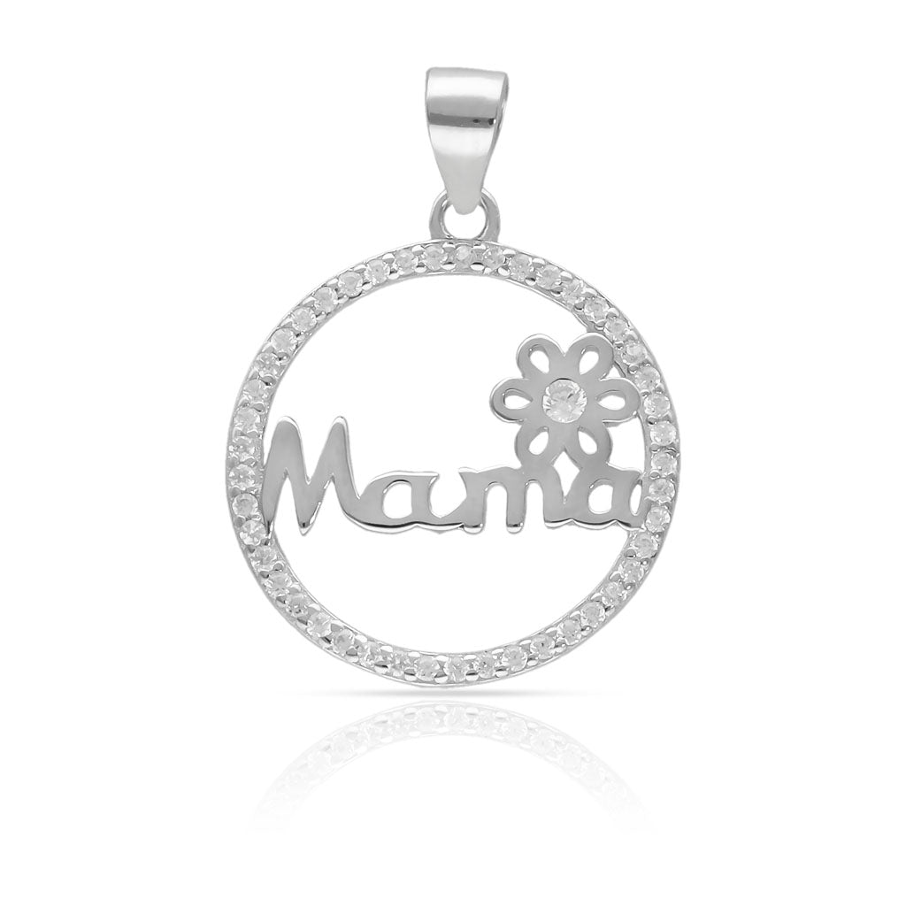 Colgante Plata 925 Mamá Flor 19mm