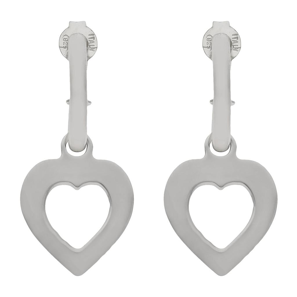 Pendientes Plata 925mm Corazón - 13x27mm