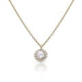 Gargantilla Oro 18K Cerco Circonitas + Piedra Circonita 6mm