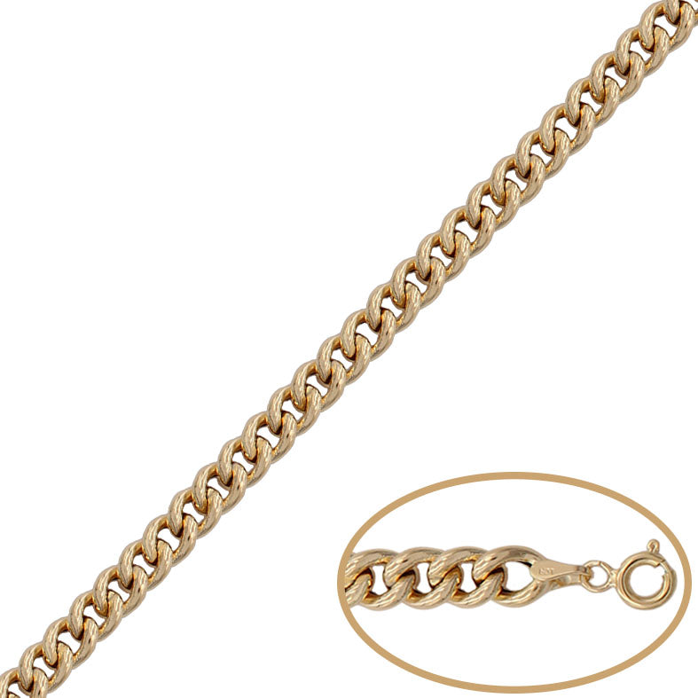 Pulsera Oro 18K Barbada Hueca 6.50mm