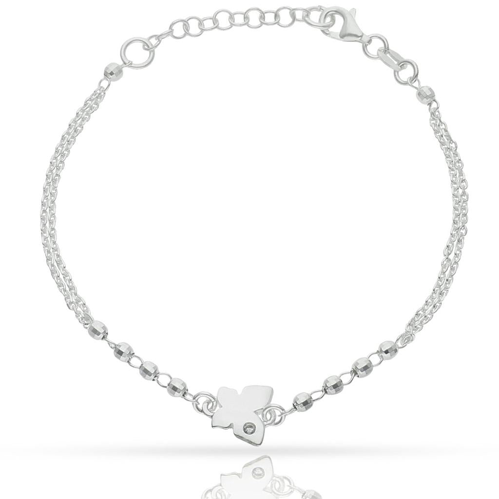 Pulsera Plata 925 Mariposa + Bolas