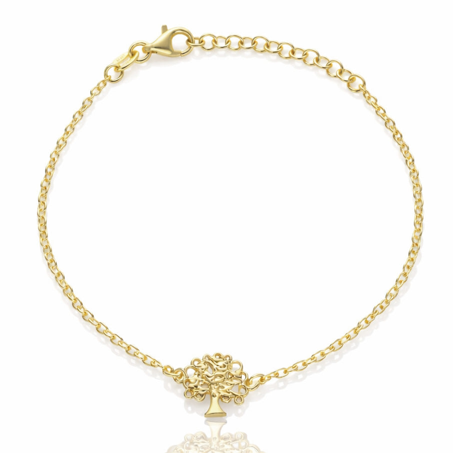 Pulsera Plata Chapada en Oro Árbol de la Vida