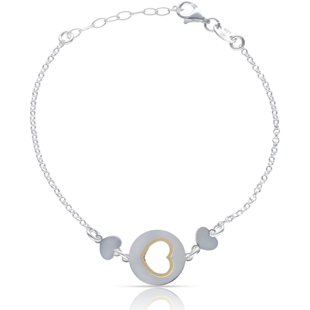 Pulsera Plata 925 3 Corazones