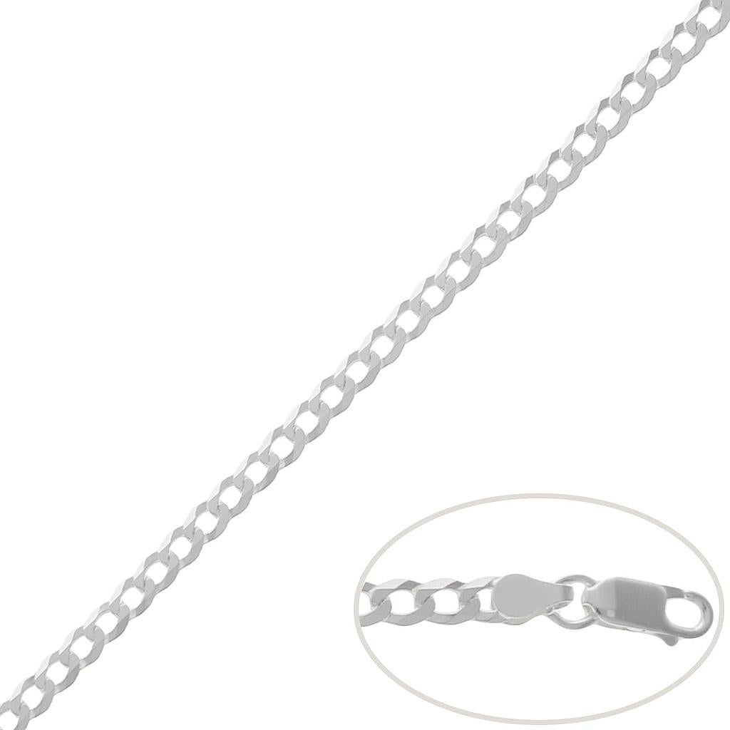 Cadena Plata 925 Barbada Maciza 3.50mm