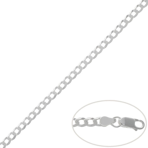 Cadena Plata 925 Barbada Maciza 3.50mm