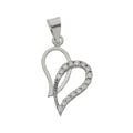 Colgante Oro Blanco 18K Corazones Circonitas