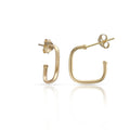 Aros Tubo Oro 18KL Cuadrados - 11x11mm