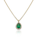 Gargantilla Oro 18K Lágrima Piedra Verde 6x9mm