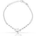 Pulsera Plata 925 Flor + Bolas