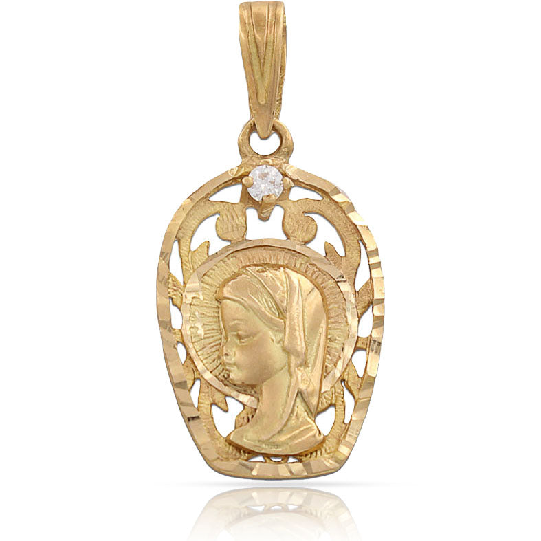 Medalla Oro 18Kl Virgen Niña - 13x21mm