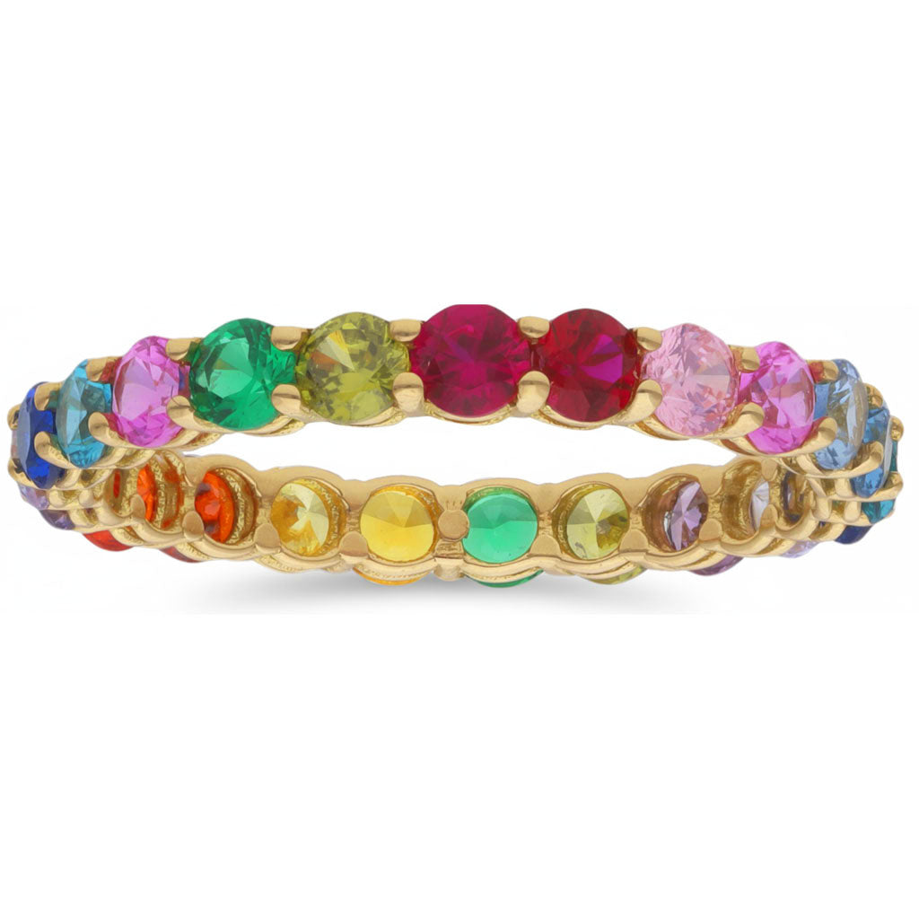 Sortija Oro 18K Infinity Arcoíris