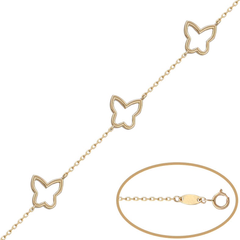 Pulsera Oro 18Kl - 3 Mariposas