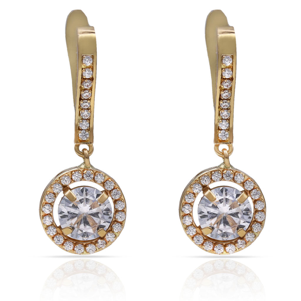 Pendientes Oro 18Kl Circonitas 9x23mm