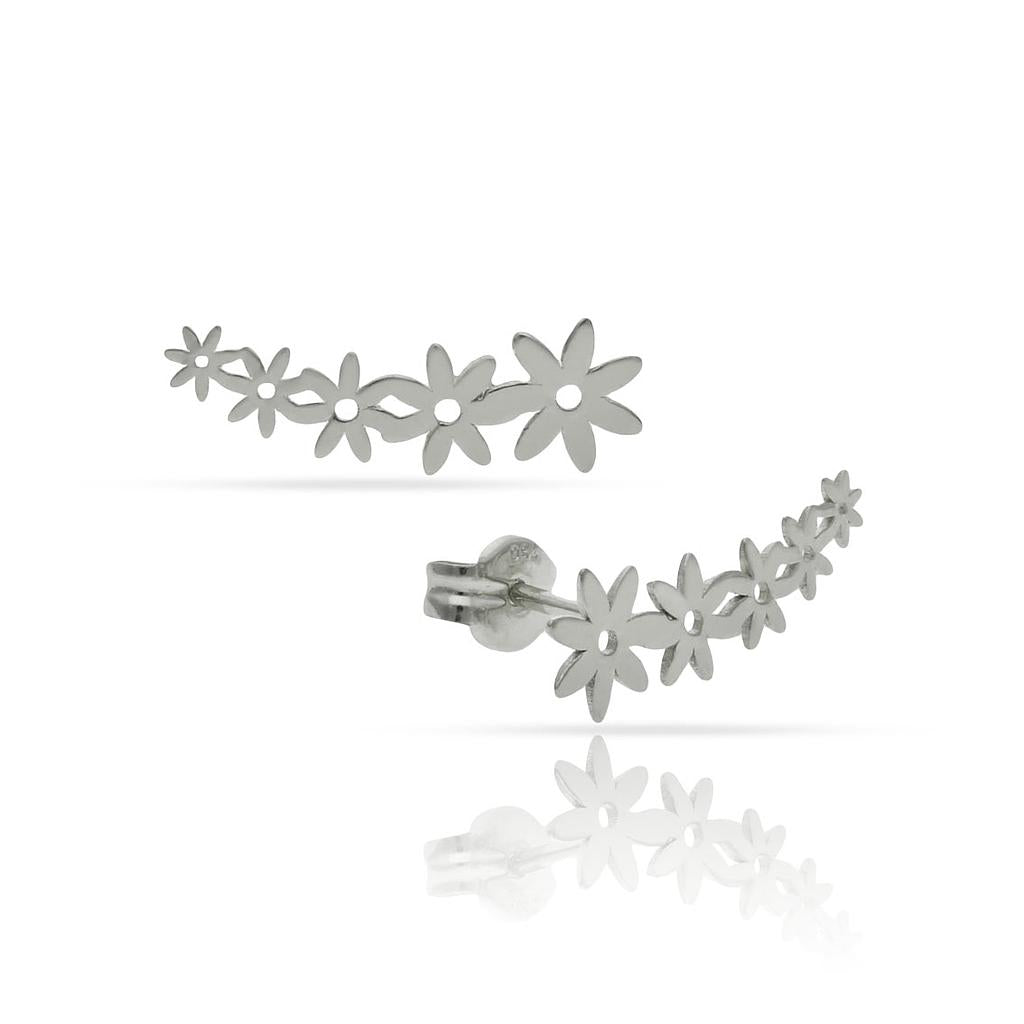 Pendientes Plata 925mm Trepadores Margaritas - 5x16mm