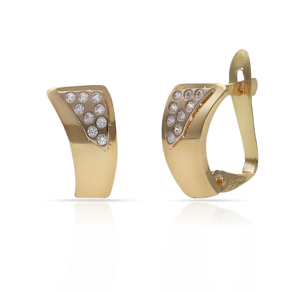 Pendientes Oro 18Kl Pico + Circonitas