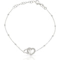 Pulsera Plata 925mm Corazones Entrelazados