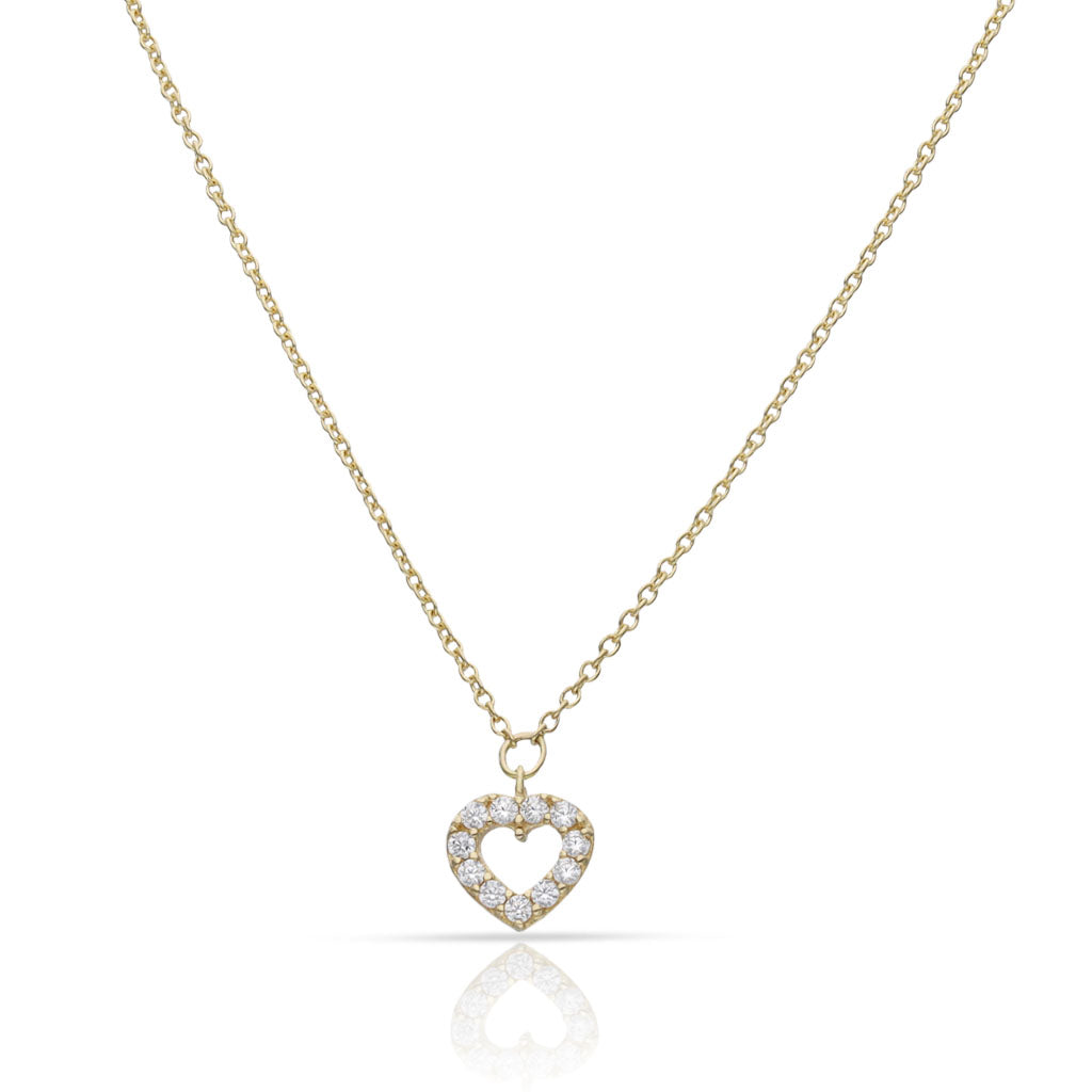 Gargantilla Oro 18K Corazón Circonitas