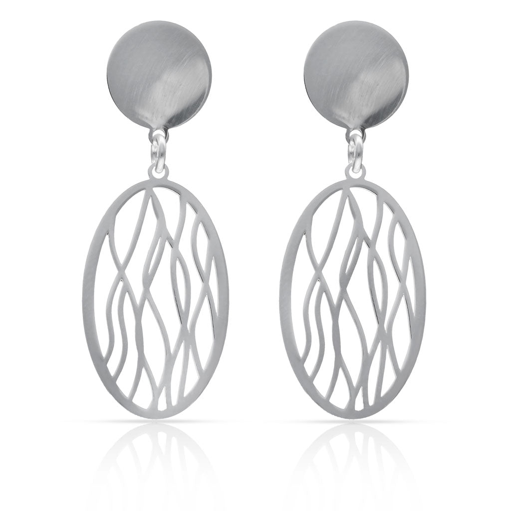 Pendientes Plata 925mm Oval Calados