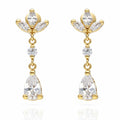 Pendientes Oro 18Kl Circonitas 8x20mm