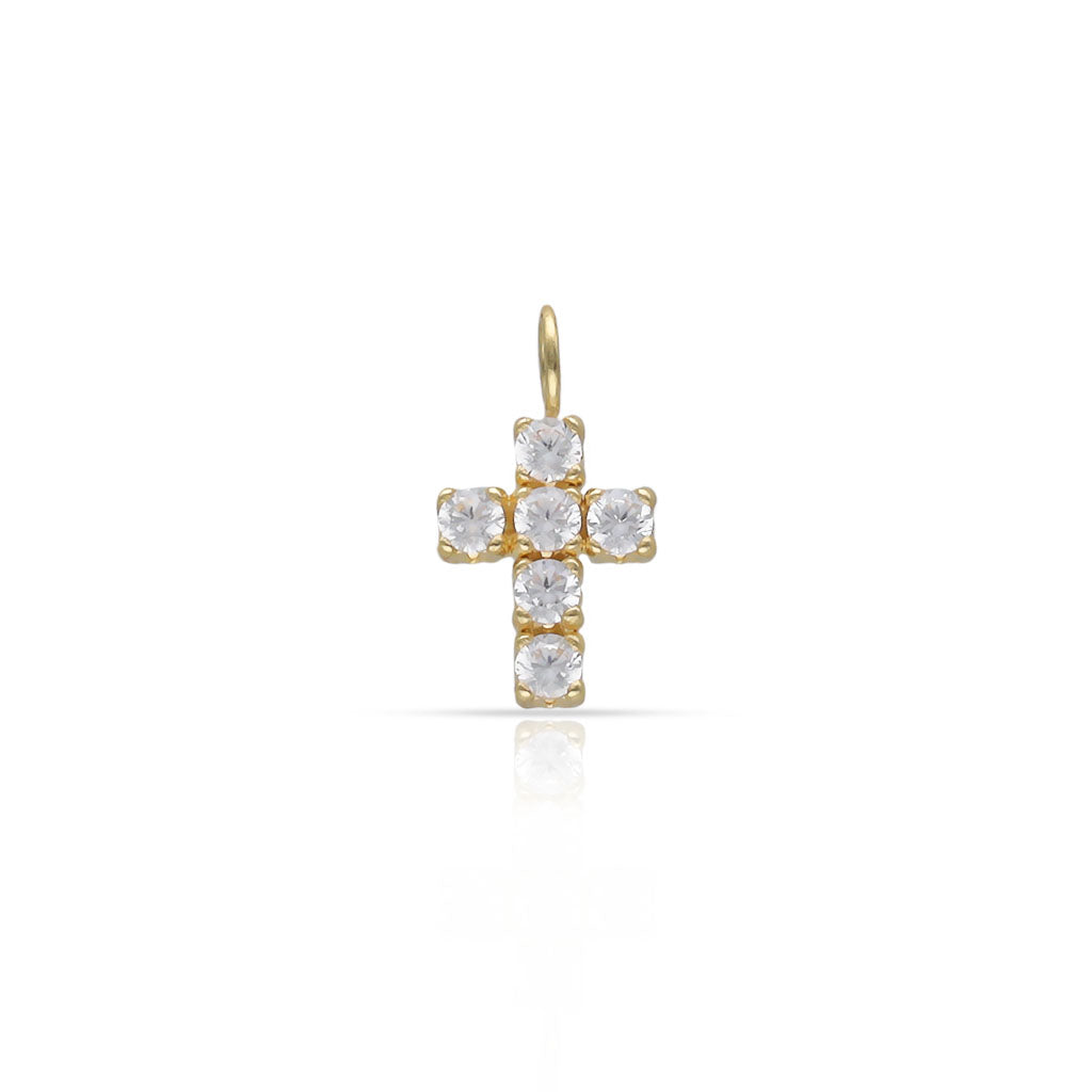 Cruz Oro 18KL con Circonitas - 6,50x10mm