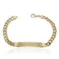 Pulsera Oro 18KL Hueca Barbada Placa