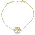 Pulsera Plata Chapada en Oro Árbol de la Vida Circonitas