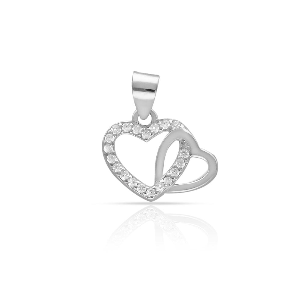 Colgante Plata 925 Corazones con Circonitas