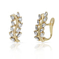 Pendientes Oro 18K Espiga Circonitas
