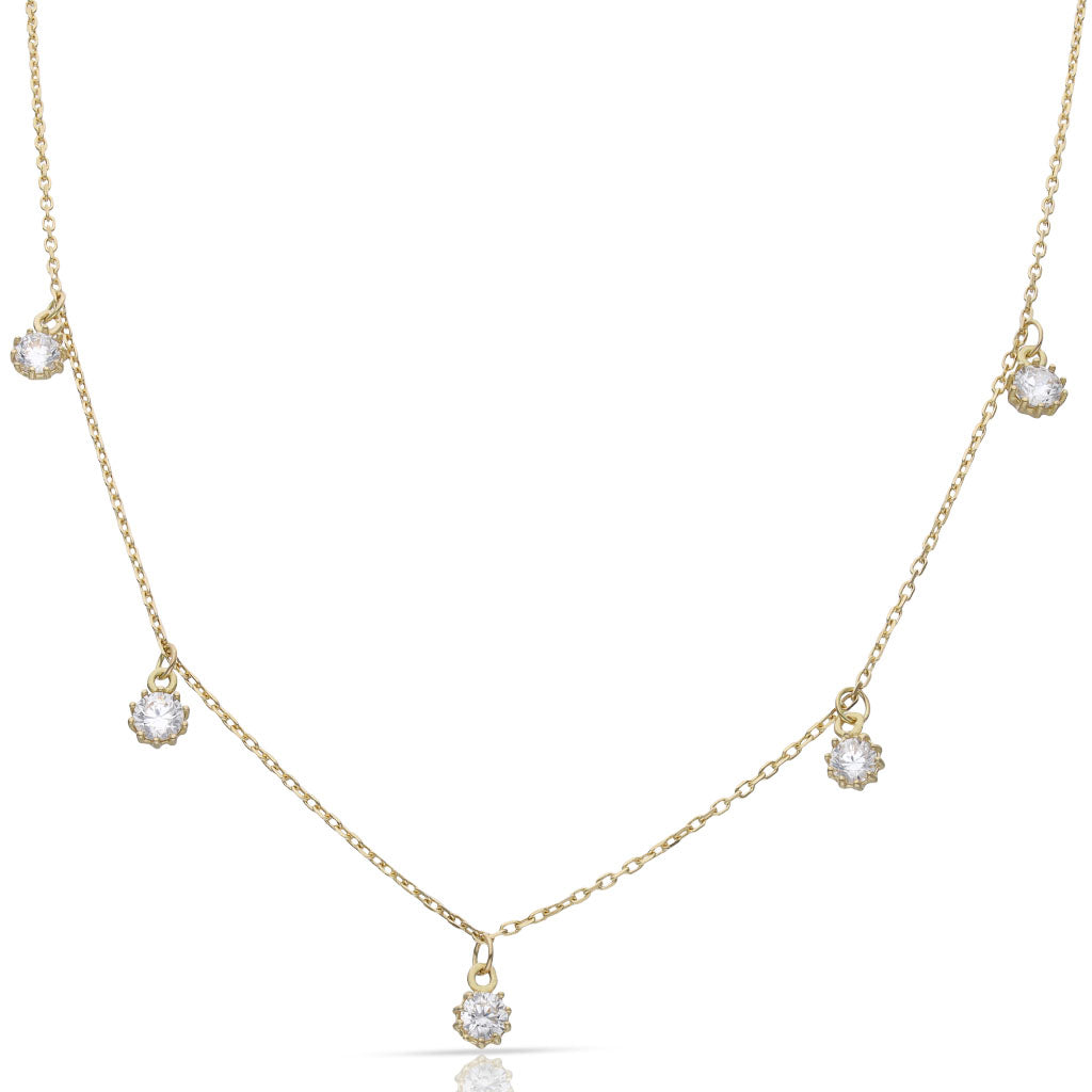 Gargantilla Oro 18K 5 Circonitas