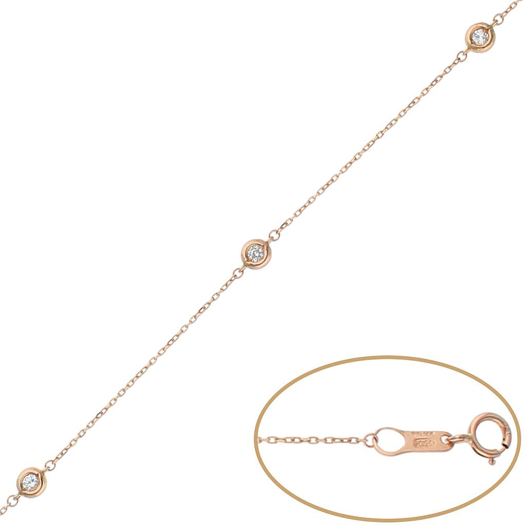 Pulsera Oro 18Kl Chatones - 4mm