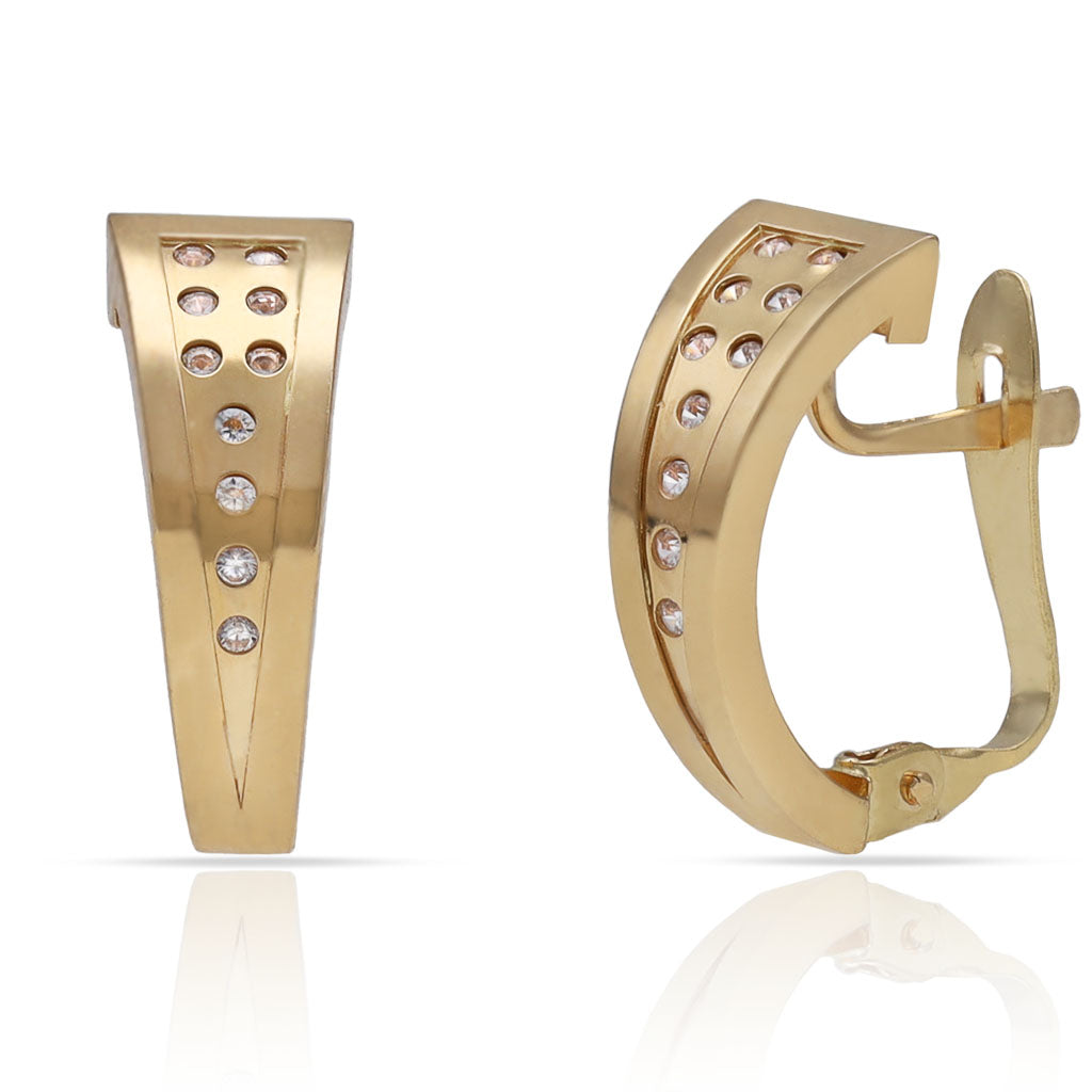 Pendientes Oro 18Kl Circonitas 6x15mm