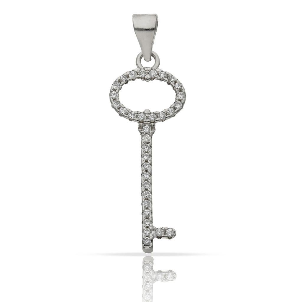 Colgante Plata 925 Llave con Circonitas