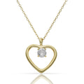 Gargantilla Plata Chapada Oro Corazón y Circonita