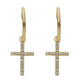 Medios Aros Oro 18KL con Cruz de Circonitas - 5,50mm