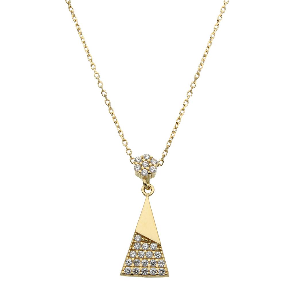 Gargantilla Oro 18K Triángulo Circonitas