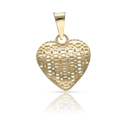 Colgante Oro 18K Corazón Calado 14x15mm