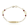Pulsera Bebé Oro 18K Coral Oso y Circonita