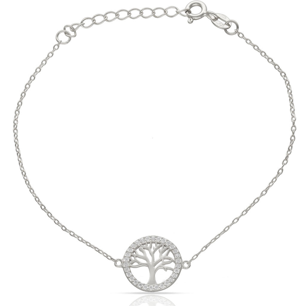 Pulsera Plata 925mm Árbol de la Vida Circonitas