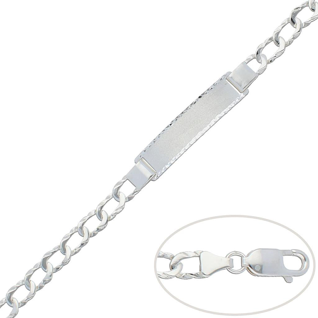 Pulsera con Placa Plata 925mm - 6,50mm