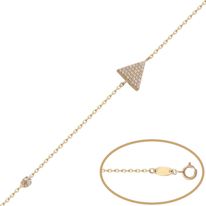 Pulsera Triángulo Oro 18Kl Circonitas