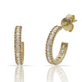 Aros Abiertos Oro 18KL con Circonitas - 9mm
