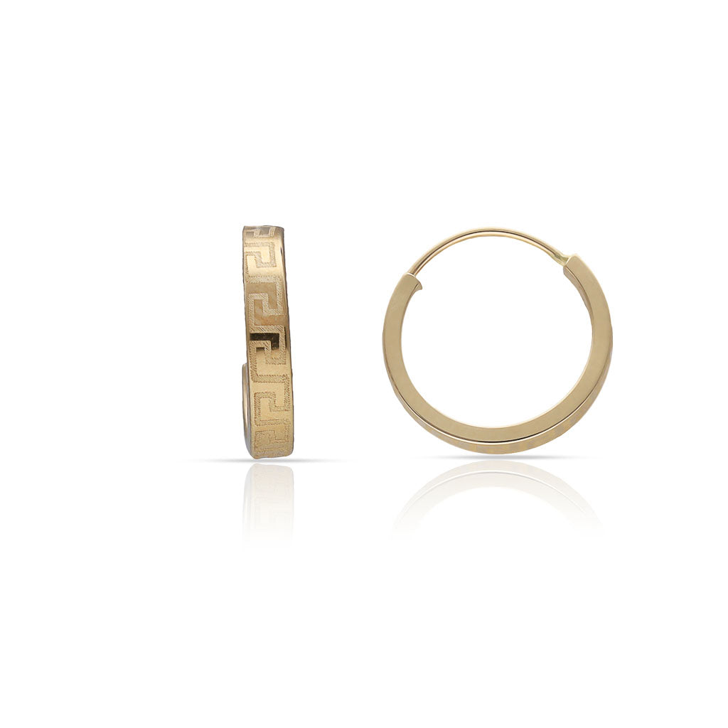 Aros Oro 18KL con Greca - 12mm